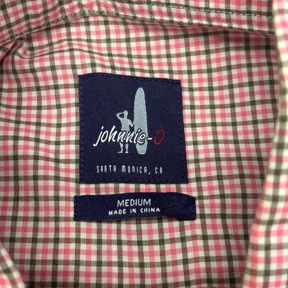 Johnnie-O Dorsey Sangria Pink Mens M Classic Check Long Sleeve Button Up Shirt - Picture 4 of 9